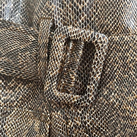 Nanushka lorena belted snake effect vegan leather mini  Dress - Picture 5 of 11